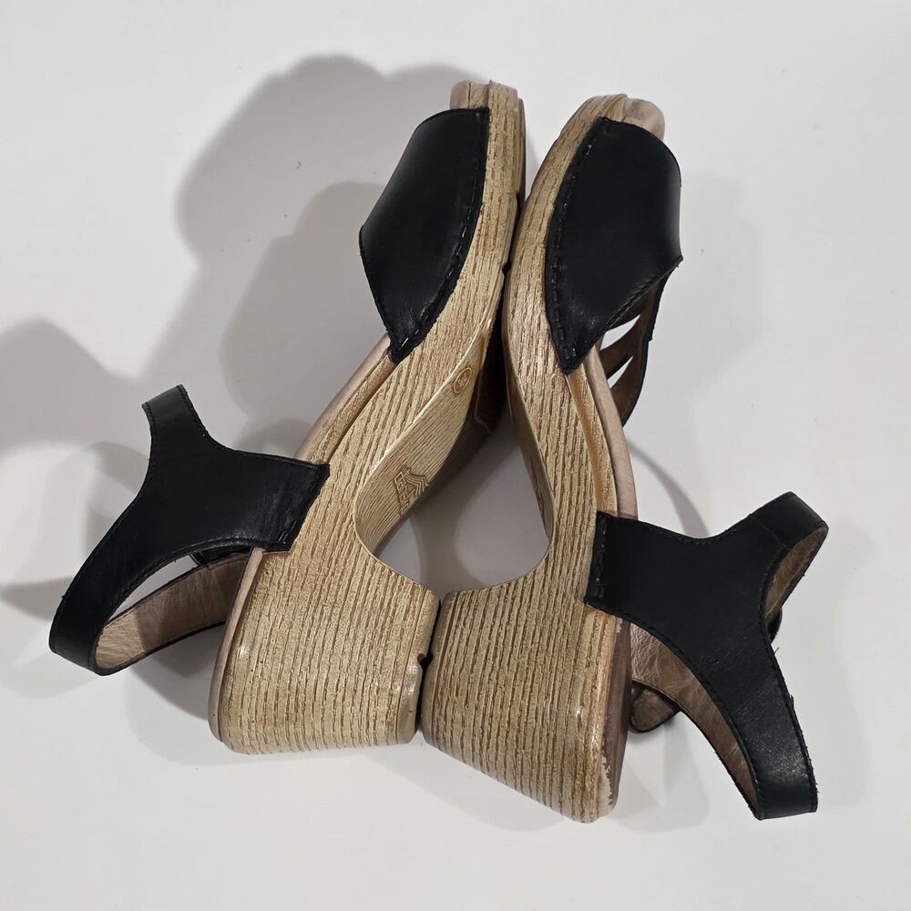 Dansko Wedge Ankle Straps Sandals Black Sz Eu 38 USA 8 - Picture 7 of 12